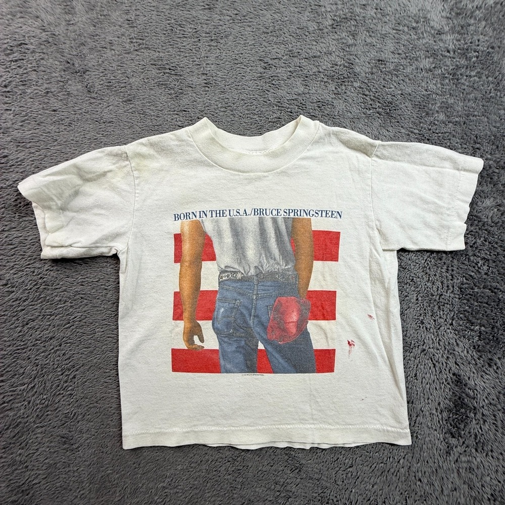 Bruce Springsteen Kids White Graphic Tee - Born in the U.S.A.